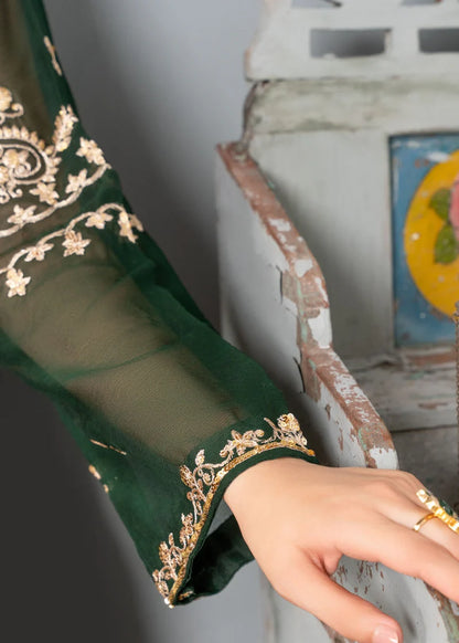 PREET | Green Chiffon Embroidered Suit
