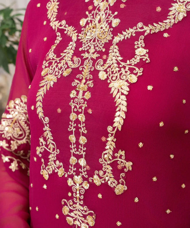 EREM | Pink Chiffon Embroidered Suit