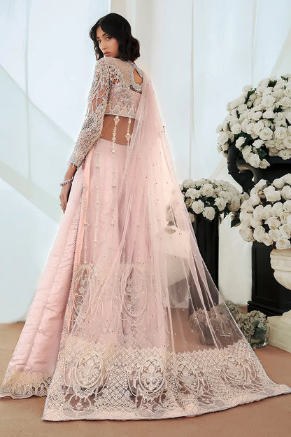 Aiza | Pink Net Hand Embellished Silk Sharara
