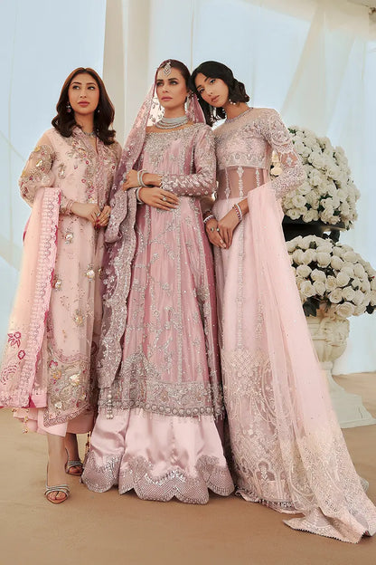Aiza | Pink Net Hand Embellished Silk Sharara
