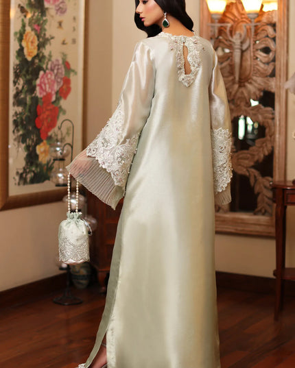 Aqua Serenity | Premium Tissue Embellished Kaftan