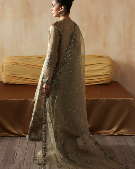 Areezah | Green Zari Embroidered Hand Embellished Sharara