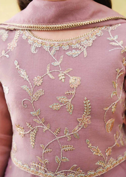 Haya | Girls Lilac Organza Embroidered Pishwas Lehenga