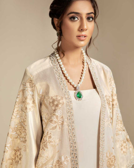 Maria | Ivory Gold Zari Co Ord Set