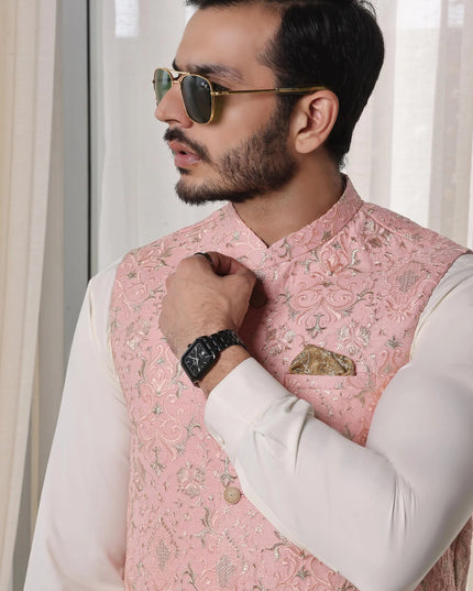 Pink Embroidered Waistcoat