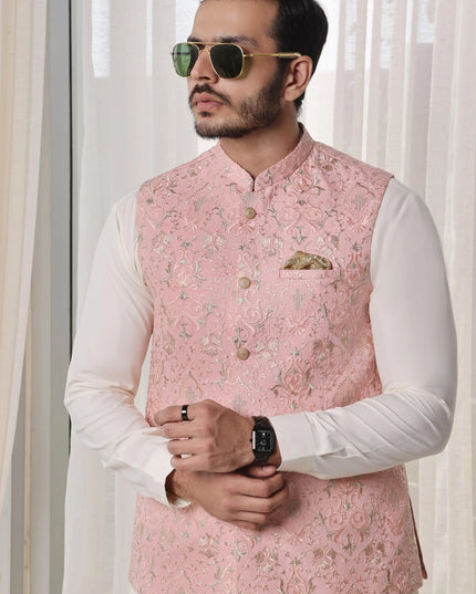 Pink Embroidered Waistcoat