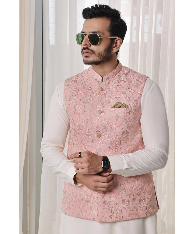 Pink Embroidered Waistcoat