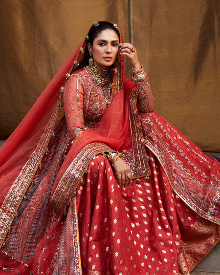 Hussain Rehar | Peshwas Embroidered Lehenga Choli