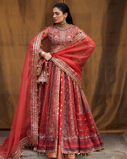 Hussain Rehar | Peshwas Embroidered Lehenga Choli