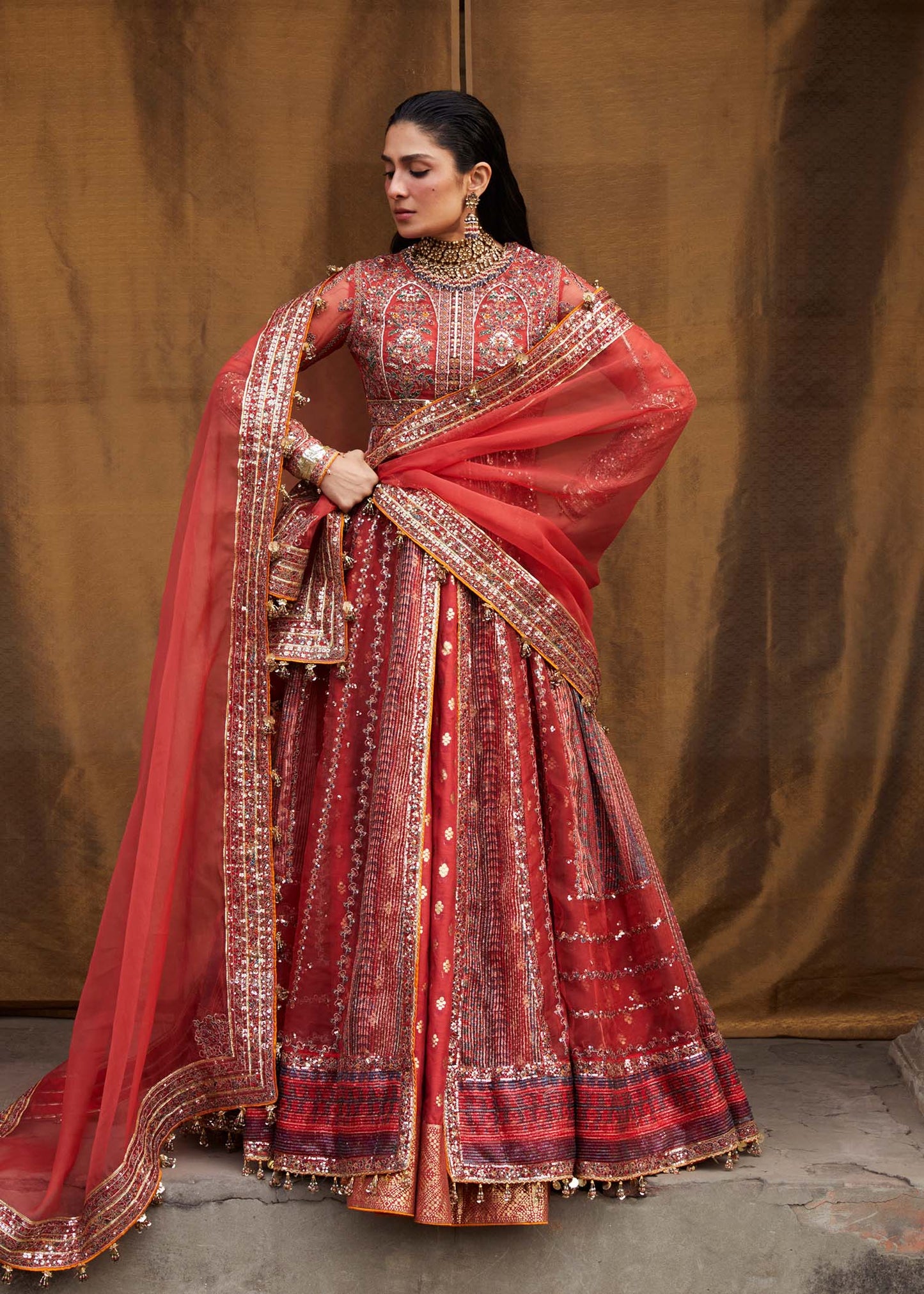 Hussain Rehar | Peshwas Embroidered Lehenga Choli