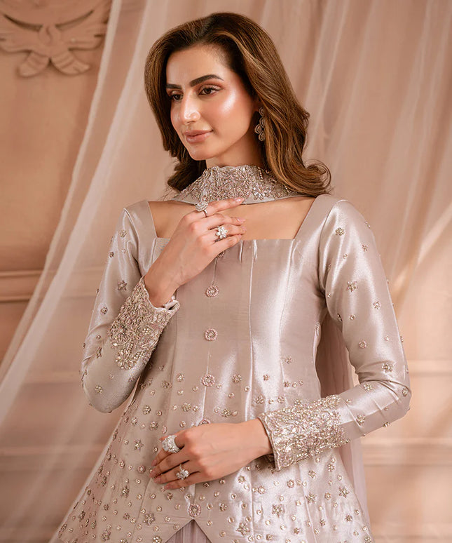 Karina | Wisteria Tissue Silk Peplum and Net Skirt