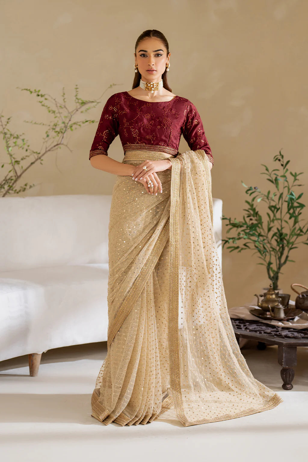 Iznik | Embroidered Net Saree