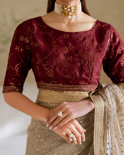 Iznik | Embroidered Net Saree