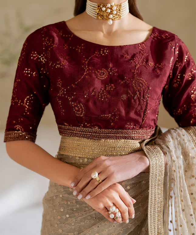 Iznik | Embroidered Net Saree