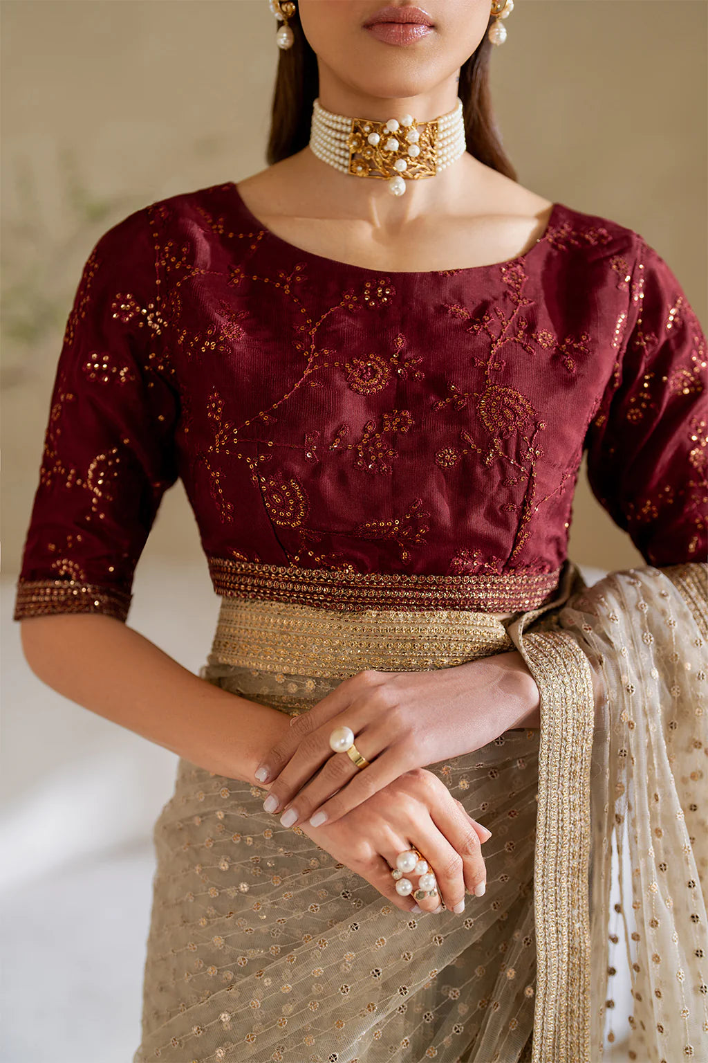 Iznik | Embroidered Net Saree