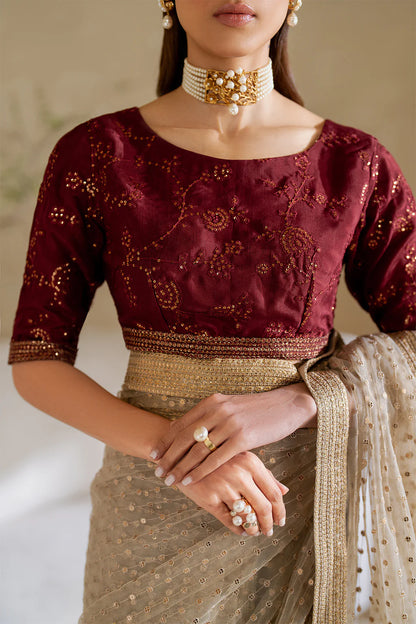 Iznik | Embroidered Net Saree