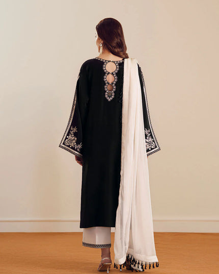 Dania | Black and White Embroidered Suit