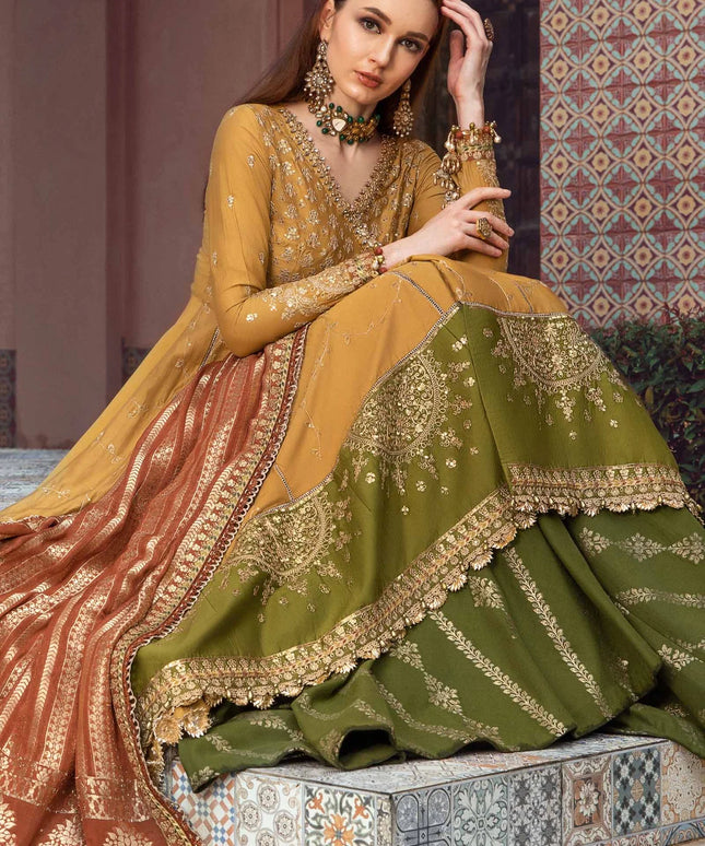 Maria B | Sateen Fall Edition Jacquard Dress