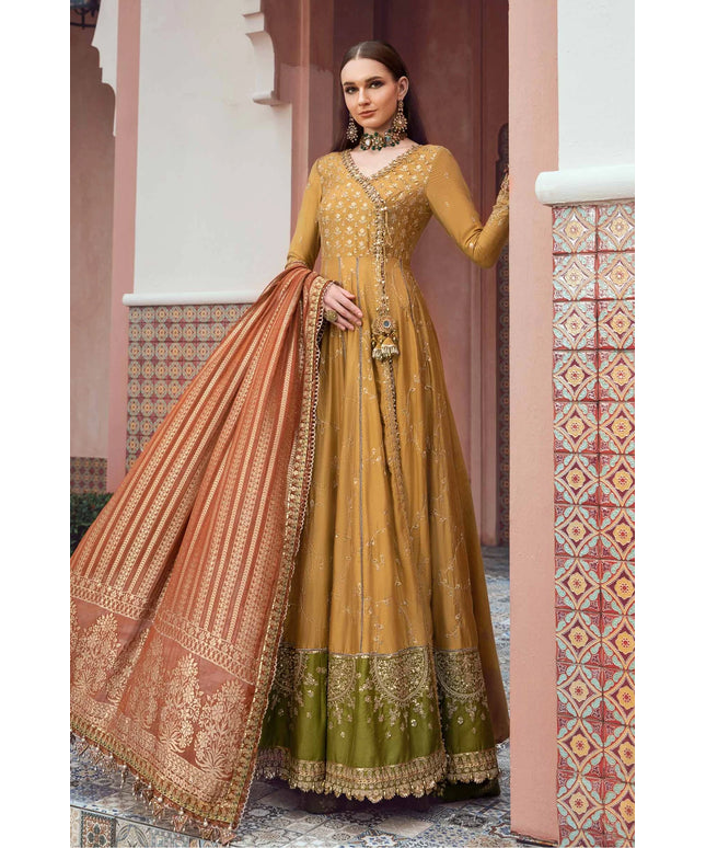Maria B | Sateen Fall Edition Jacquard Dress