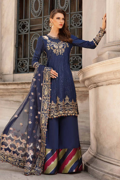 Maria B | Cobalt Blue Embroidered Hand Embellished Suit