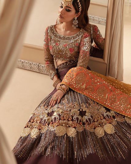 Cavalary Bloom | Bridal Net Embellished Lehenga Choli