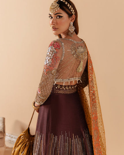 Cavalary Bloom | Bridal Net Embellished Lehenga Choli