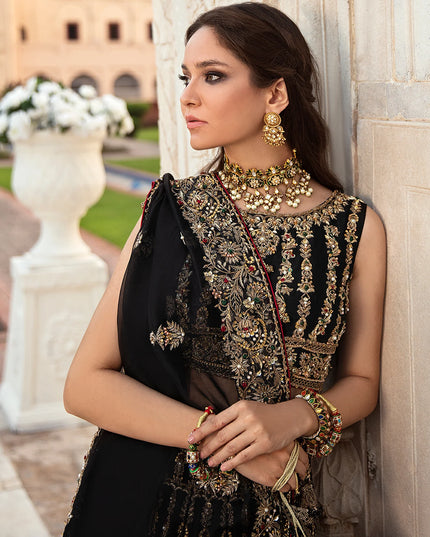 Chandni | Kanwal Malik Black Hand Embellished Bridal Lehenga Choli