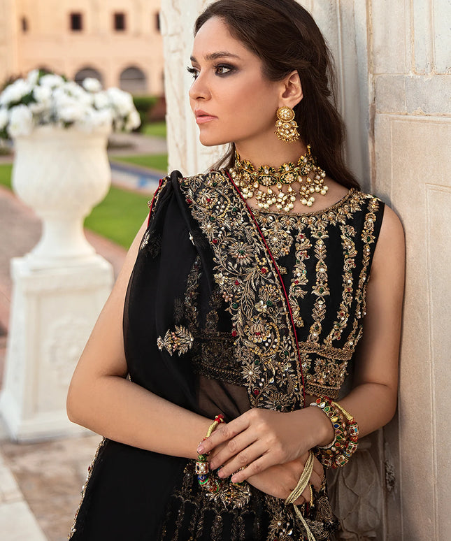 Chandni | Kanwal Malik Black Hand Embellished Bridal Lehenga Choli