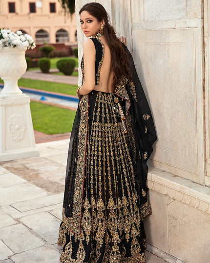 Chandni | Kanwal Malik Black Hand Embellished Bridal Lehenga Choli