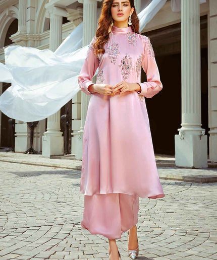 Somerset | Pink Embellished Silk Cord Set