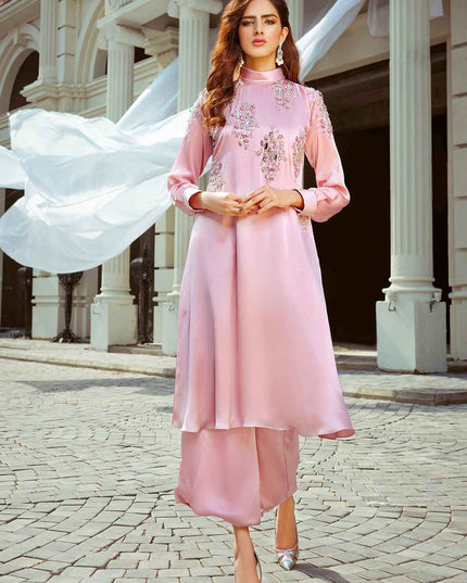 Somerset | Pink Embellished Silk Cord Set