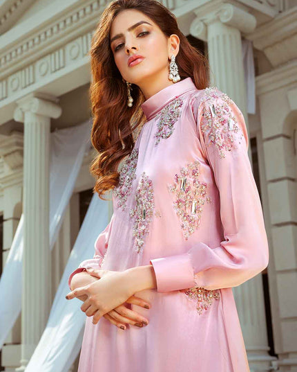 Somerset | Pink Embellished Silk Cord Set