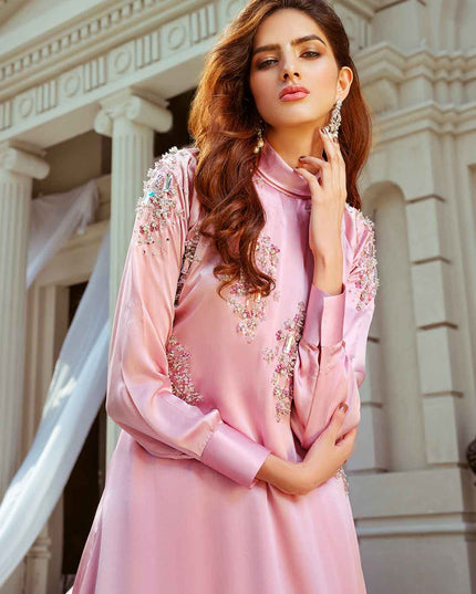 Somerset | Pink Embellished Silk Cord Set