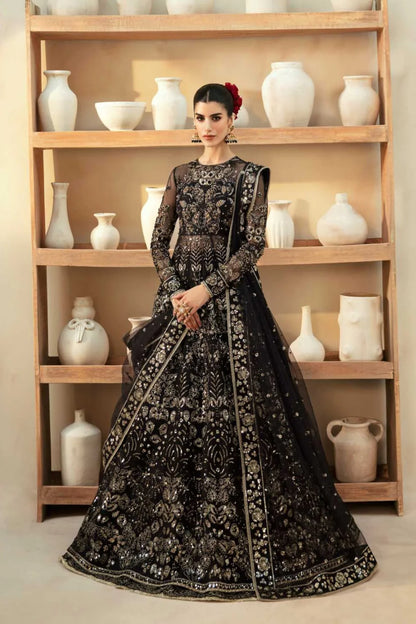 Cinder | Black Organza Embroidered Hand Embellished Lehenga
