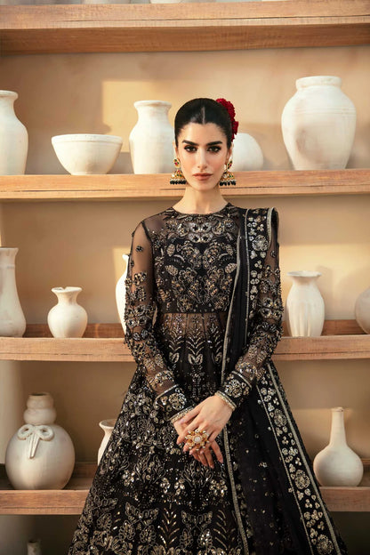 Cinder | Black Organza Embroidered Hand Embellished Lehenga