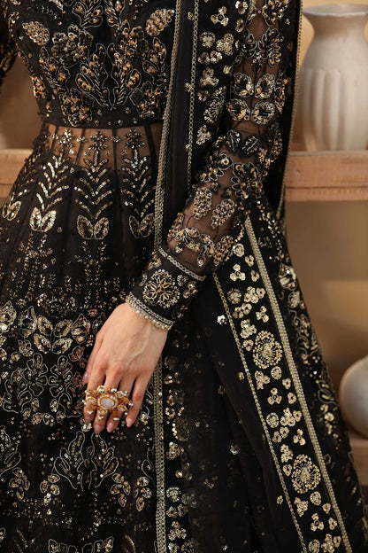 Cinder | Black Organza Embroidered Hand Embellished Lehenga