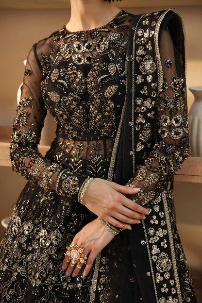 Cinder | Black Organza Embroidered Hand Embellished Lehenga