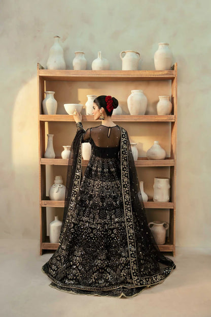 Cinder | Black Organza Embroidered Hand Embellished Lehenga