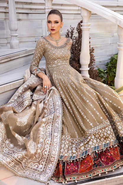 Maria B | Coffee Embroidered Hand Embellished Peshwas Sharara