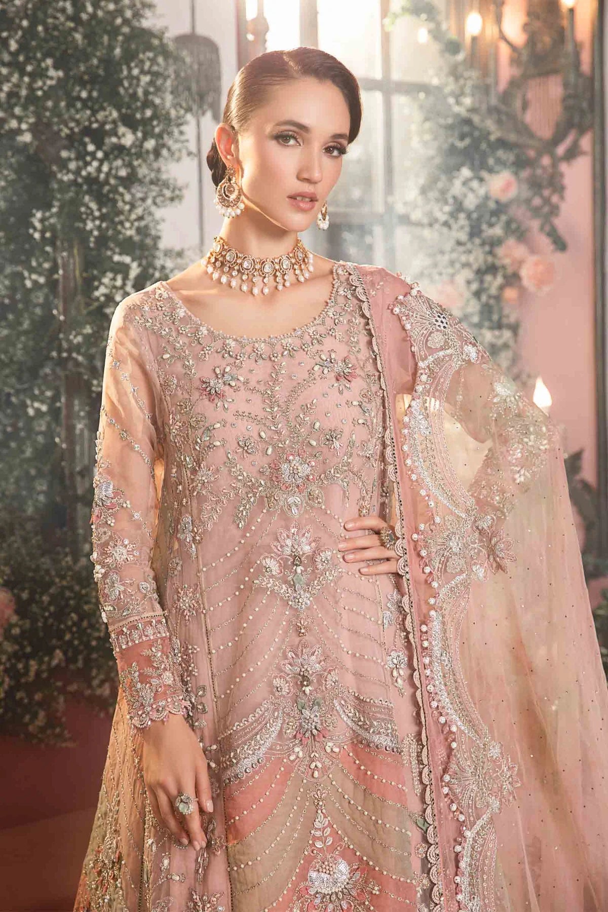 Maria B | Wedding Wear Hand Embellished Frock Lehenga