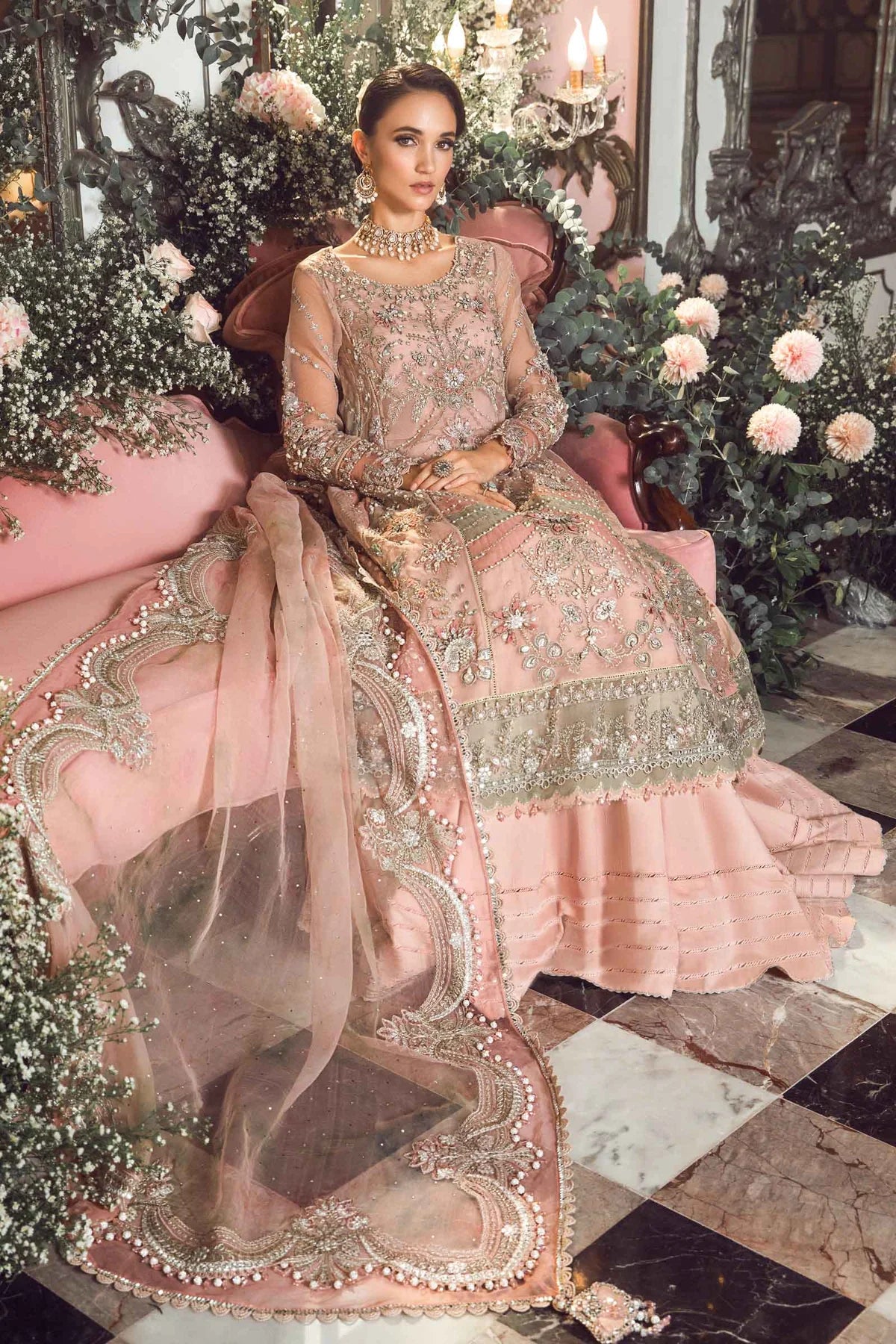 Maria B | Wedding Wear Hand Embellished Frock Lehenga