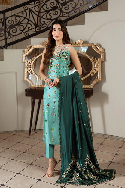 Diba | Green Embellished Tissue Silk Suit