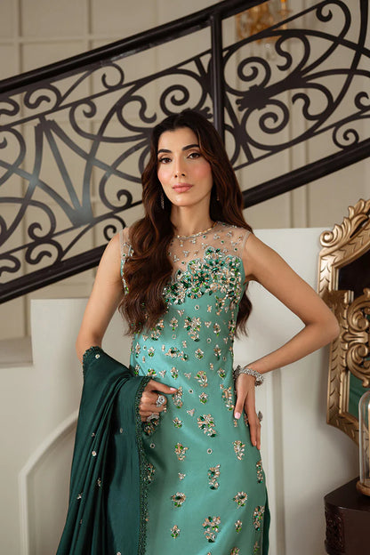 Diba | Green Embellished Tissue Silk Suit