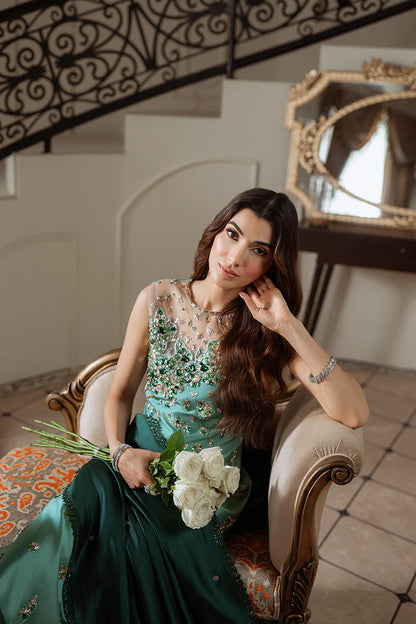 Diba | Green Embellished Tissue Silk Suit