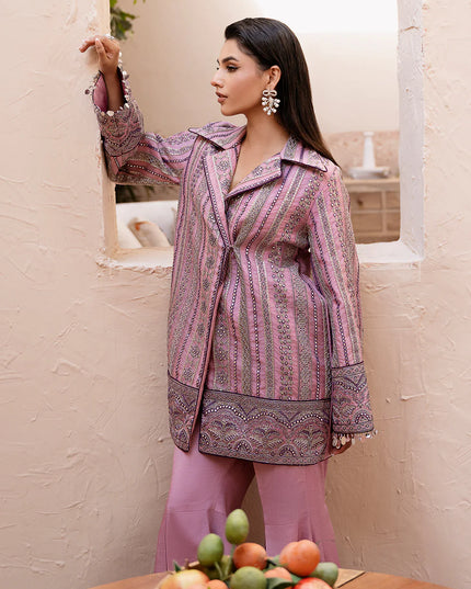 Blume | Lavendar Organza Embroidered Co Ord Set