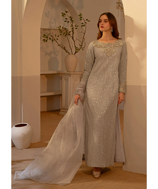 Sable | Silver Shimmer Moonlight Embellished Suit