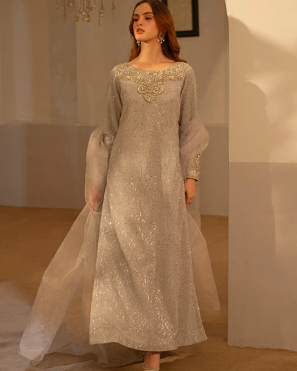 Sable | Silver Shimmer Moonlight Embellished Suit