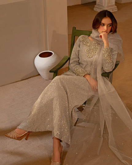 Sable | Silver Shimmer Moonlight Embellished Suit