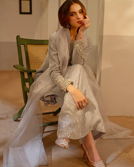 Sable | Silver Shimmer Moonlight Embellished Suit
