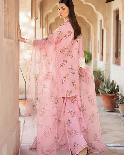 Nimra | Peach Silk Lawn Sharara